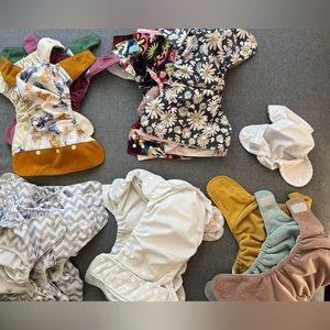 BUNDLE - ORGANIC CLOTH DIAPERS - GROVIA, CLOTH-EEZ, ALVA BABY